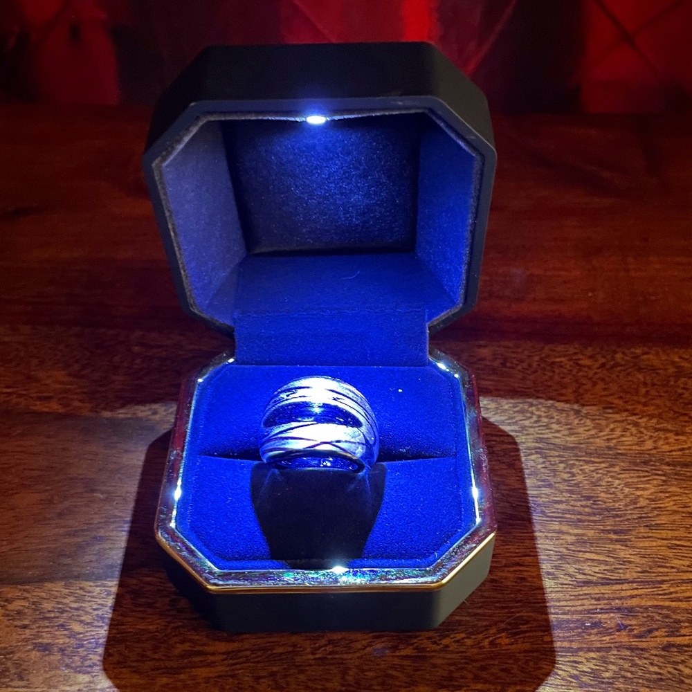 Chunk Black & Silver Ring